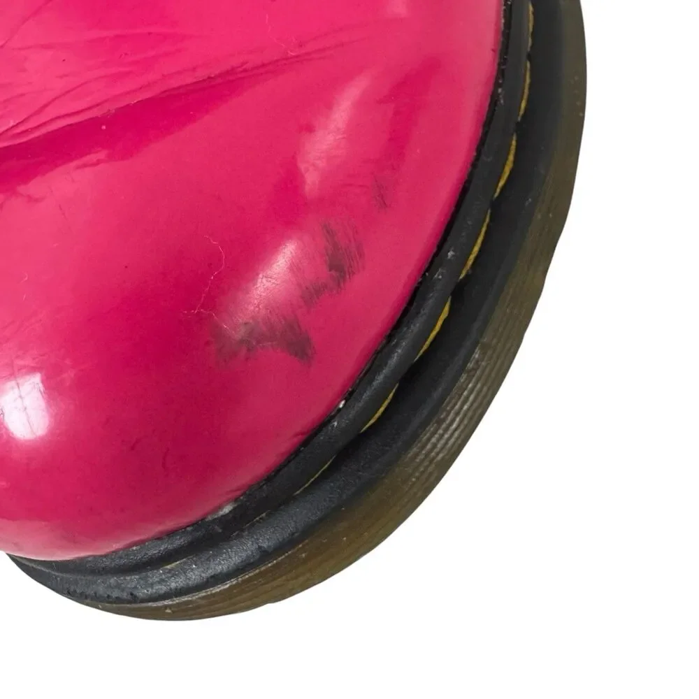 Dr. Martens Baby Girl Size 8 Hot Pink  Patent Leather Lace Up Combat Boots 1460T